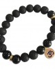 Aumkaara Stability bracelet with Lava Beads & Black onyx in gold