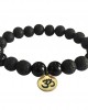 Aumkaara Stability bracelet with Lava Beads & Black onyx in gold