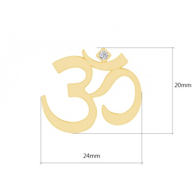 Auspicious Calligraphic Om Bracelet in 14k gold with diamond