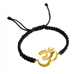 Auspicious Calligraphic Om Bracelet in 14k gold with diamond