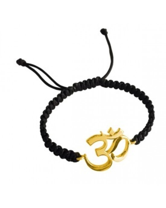 Auspicious Calligraphic Om Bracelet in 14k gold with diamond