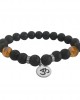 Aumkaara Positivity Bracelet with Tiger’s eye & Black onyx in Silver