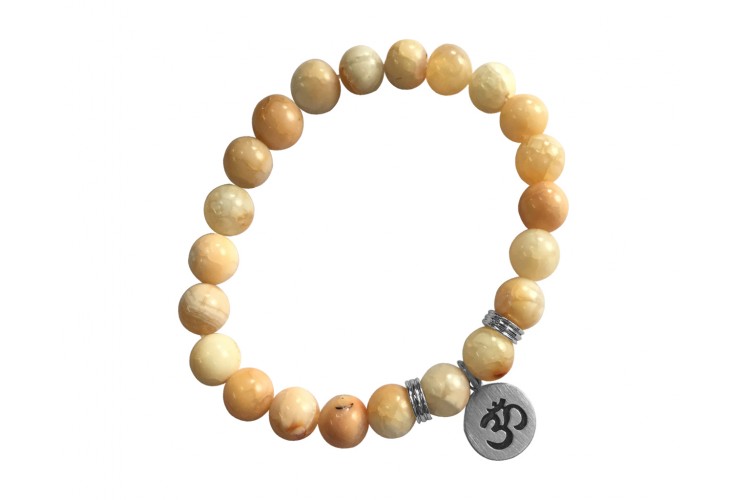 Aumkaara Harmony bracelet with Orange agate in silver