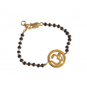 Gold Plated Om New Born Baby Bracelet In Silver