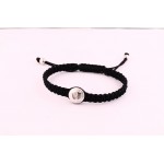Om Braided Bracelet with Diamond in Silver