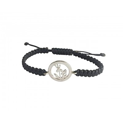 Om Shakti Bracelet in Silver with Diamonds