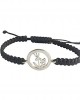 Om Shakti Bracelet in Silver with Diamonds