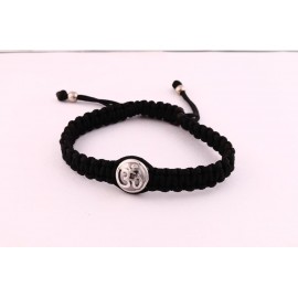 Aum Bracelet with Single Diamond Bead