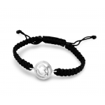 Om Bracelet in 92.5 Silver with a Diamond on Nylon Thread