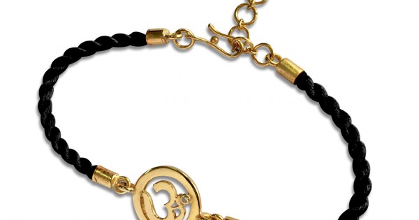 Om bracelet for girls with 18k gold plated sterling silver on ...