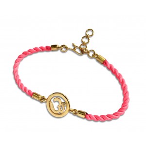 OM Bracelet On Nylon Thread with Gold Plated Adjustable Silver Lock for Girls