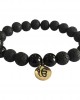 Aumkaara Stability bracelet with Lava Beads & Black onyx in gold