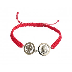 Auspicious Khanda & Ganesh Bracelet in silver with diamonds