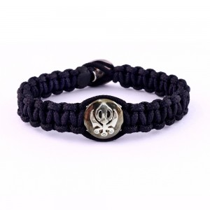 Wide Band Khanda Bracelet in Silver for Men