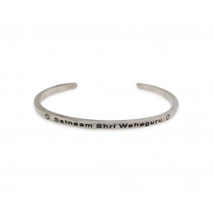 Satnaam Shri Wahe Guru Cuff Bracelet in silver