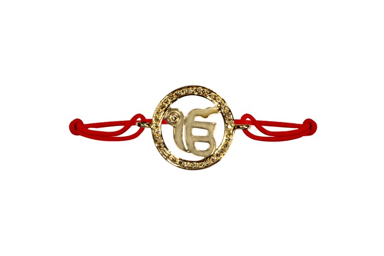 Ik Onkaar Border Diamond in Gold