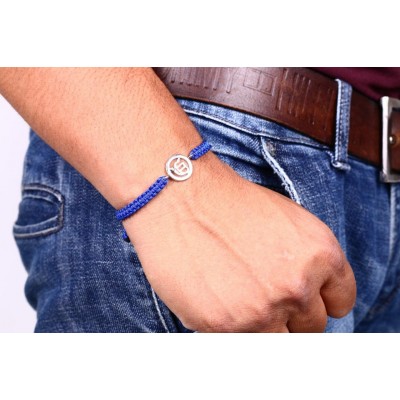 Auspicious Ik onkaar bracelet in Silver with a Diamond