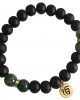 Aumkaara Balance bracelet with Moss Agate and black onyx in gold