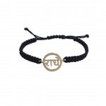 Auspicious Radhe bracelet in silver on adjustable thread