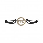 Auspicious Radhe bracelet in silver on adjustable thread