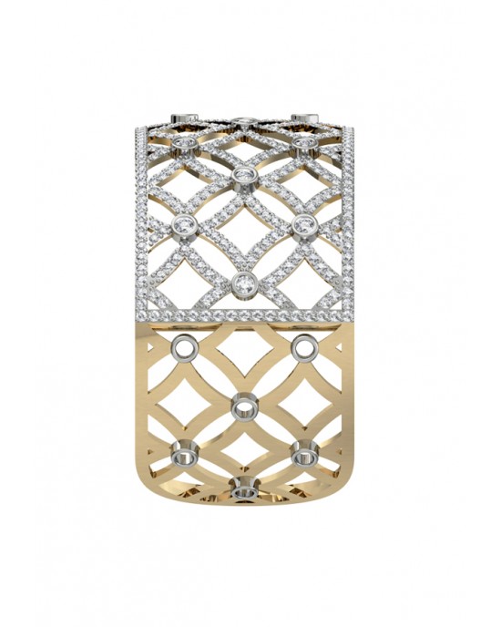 Latticework Wide Diamond Cuff