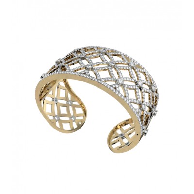 Latticework Wide Diamond Cuff
