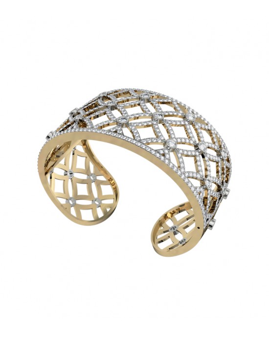 Latticework Wide Diamond Cuff