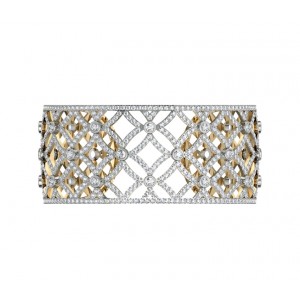 Latticework Wide Diamond Cuff