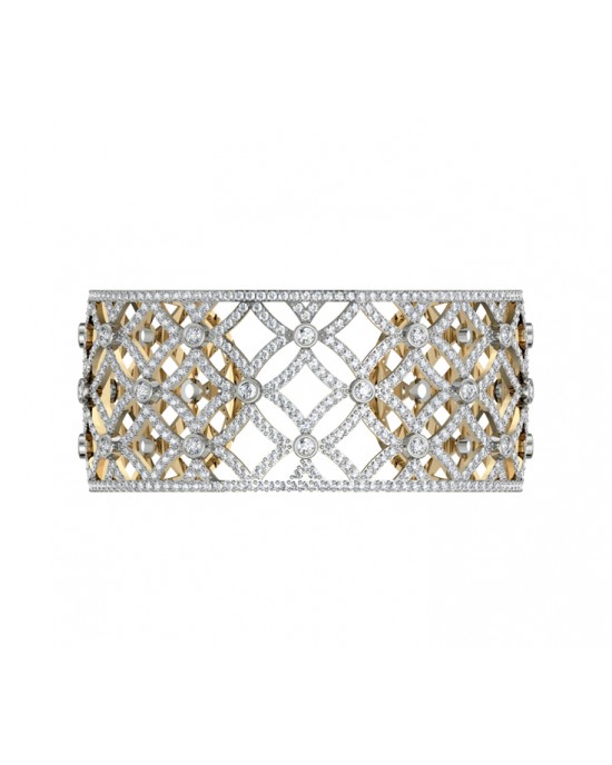 Latticework Wide Diamond Cuff