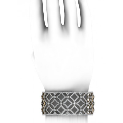 Latticework Wide Diamond Cuff