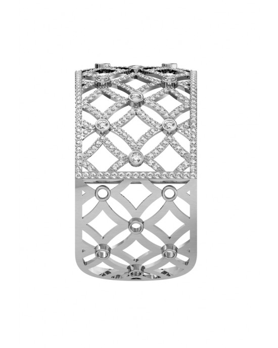 Latticework Wide Diamond Cuff