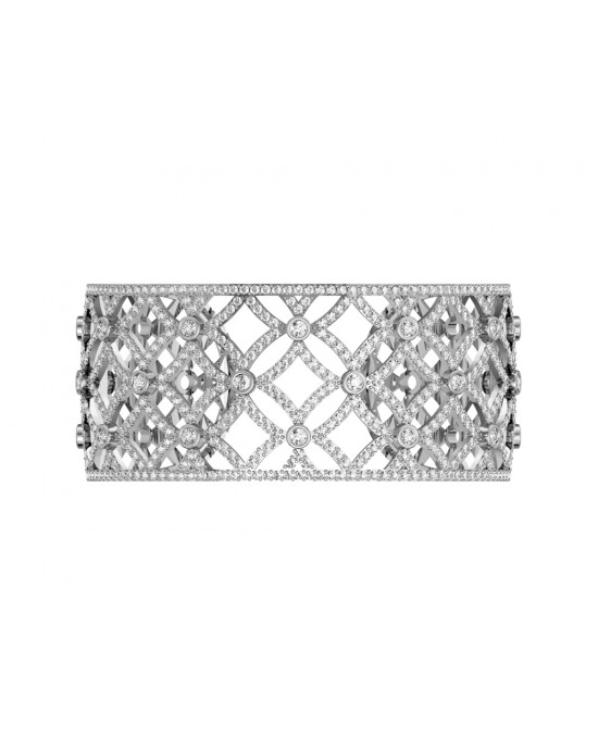 Latticework Wide Diamond Cuff