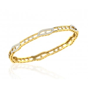 Jeny Round Brilliant Diamond Bangles in Gold