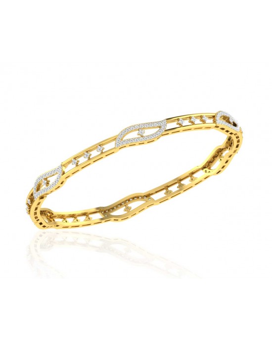 Jeny Round Brilliant Diamond Bangles in Gold