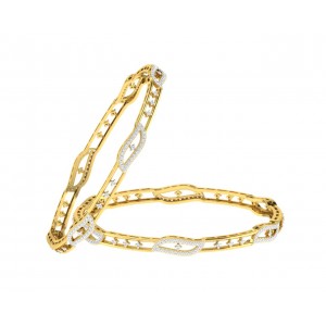 Jeny Round Brilliant Diamond Bangles in Gold