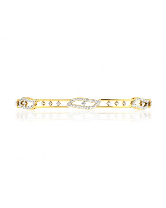 Jeny Round Brilliant Diamond Bangles in Gold