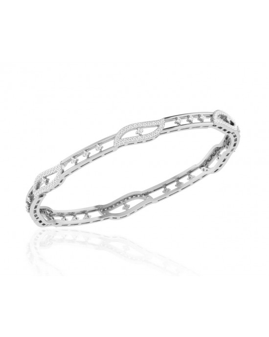 Jeny Round Brilliant Diamond Bangles in Gold