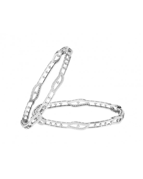 Jeny Round Brilliant Diamond Bangles in Gold