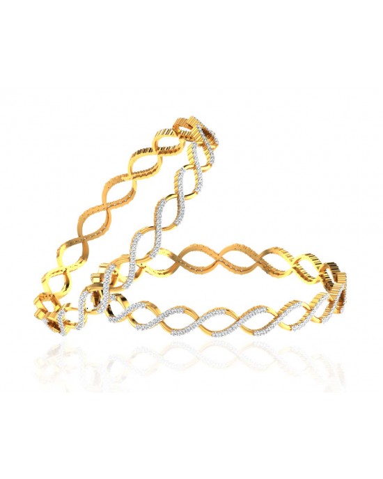 Heli Diamond Bangles in Gold