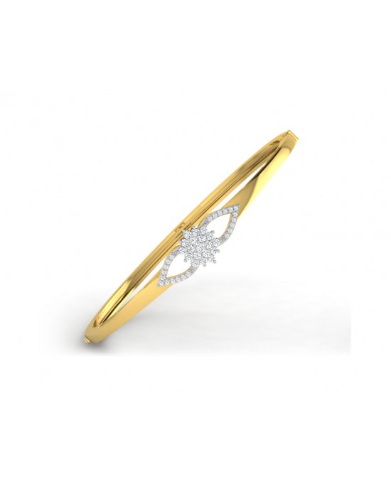 Doris Diamond Half Bangle in Gold