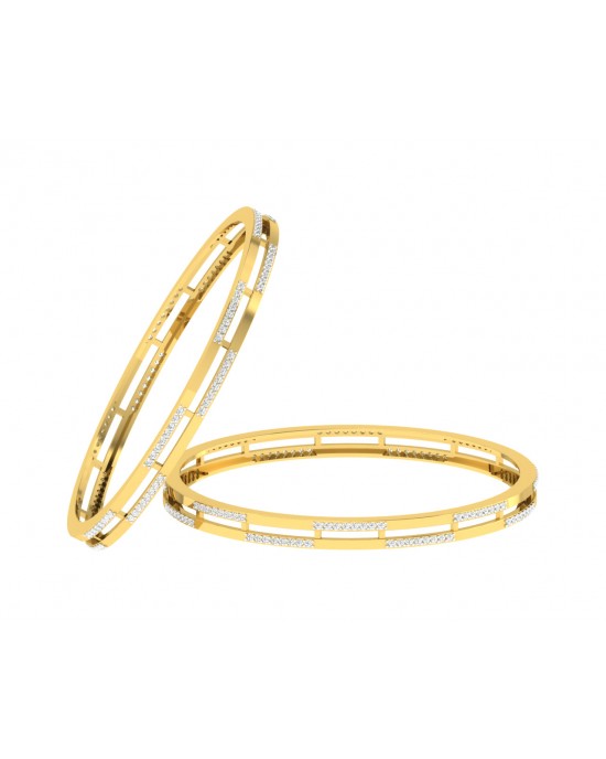 Diane Diamond Bangle Pair in Gold