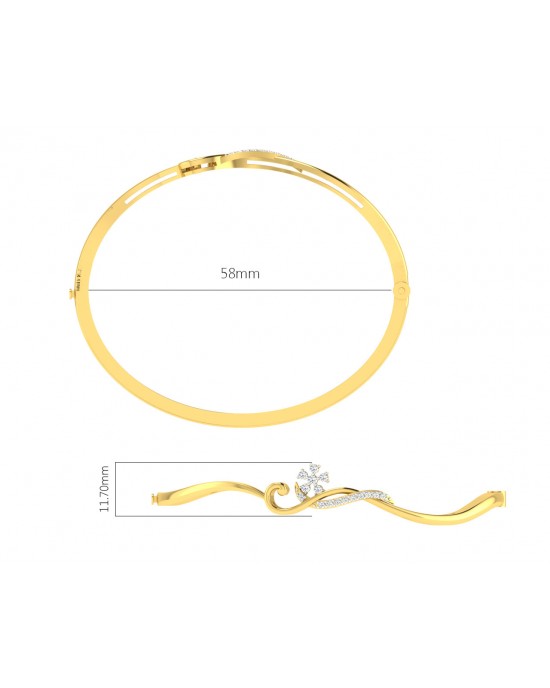 Darla Diamond Half Bangle