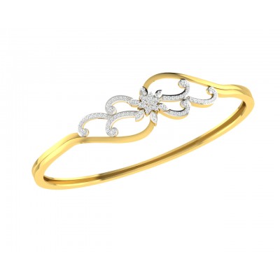 Danya Round Brilliant Diamond Half Bangle 