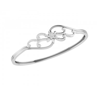 Danya Round Brilliant Diamond Half Bangle 