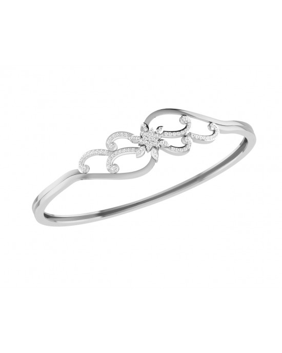 Danya Round Brilliant Diamond Half Bangle 