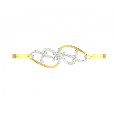 Danya Round Brilliant Diamond Half Bangle 