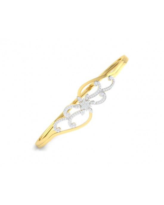 Danya Round Brilliant Diamond Half Bangle 