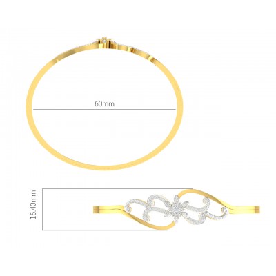 Danya Round Brilliant Diamond Half Bangle 