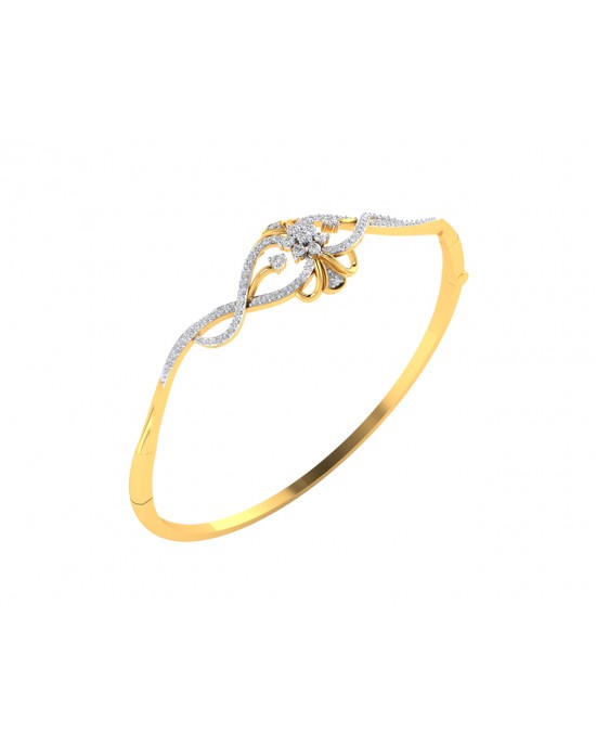 Fain Ladies Diamond Bangle in Gold