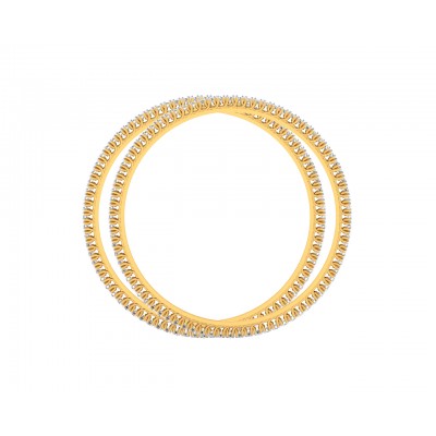 Kaira Pair of  Ladies Diamond Bangle in Gold